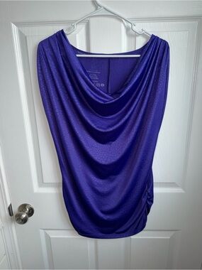 Draped Cowl Neck Women's Top in Deep Purple